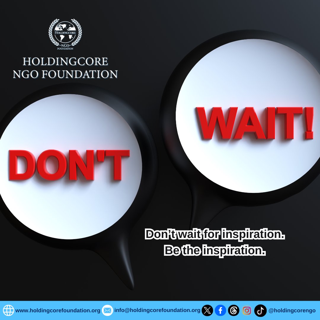 Holdingcorengo's tweet photo. Let your consistent effort and positive attitude be the fuel that ignites those around you.
#BeTheInspiration #HoldingcoreEMPFoundation #InnerDrive #ActionOverWaiting https://t.co/Pt7T7zNDzP