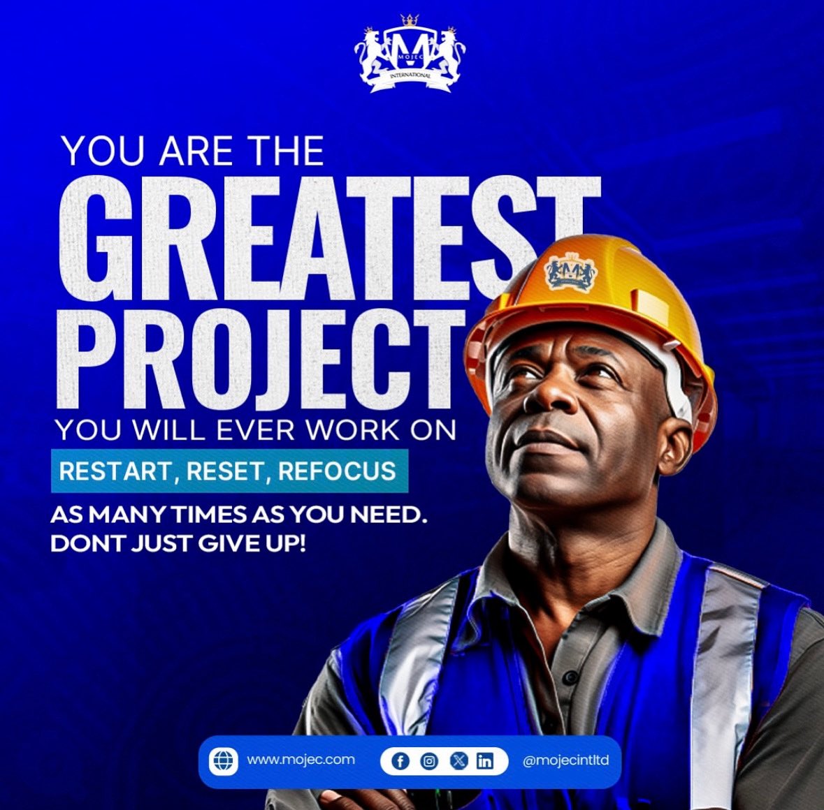 You are your greatest project.
Restart. Reset. Refocus — as many times as you need.
Just don’t give up. 💪

#MondayMotivation 
#MojecMeters
#PrepaidMeters