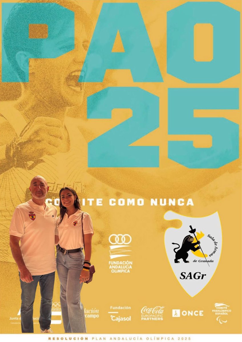 ESGRIMASAGr's tweet photo. RECONOCIMIENTO DE LA FUNDACIÓN ANDALUCÍA OLÍMPICA 2025 a Manuel Cañadillas (entrenador), Julia Rueda (deportista) y Sala de Armas de Granada (entidad deportiva). #soydelasala #lealtadamimaestro #lealtadamiclub https://t.co/1Oii52sg7q