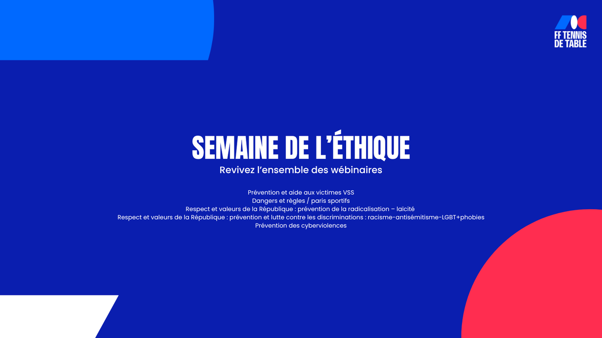 ffttofficiel's tweet photo. Afin de sensibiliser et d’informer sur des thématiques essentielles pour le sport et la société, la Fédération a créé cette année la semaine de l'éthique 💻 

📎 Vous n'avez pu y participer ? Retrouvez l'ensemble des replays et informations ➡️ https://t.co/UCIPFrzhbr https://t.co/0CsOtWTIll