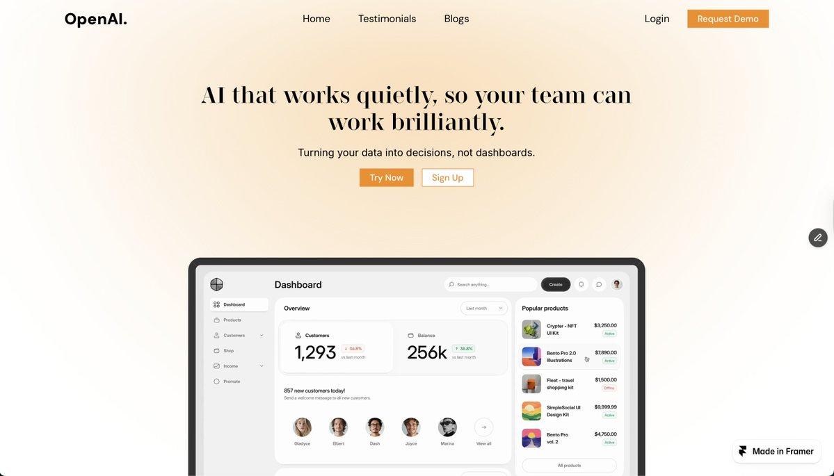 The landing page section for your next AI startup. Build with <a href="/framer/">Framer</a>

Is it a good idea to use gradients to cover white space?
