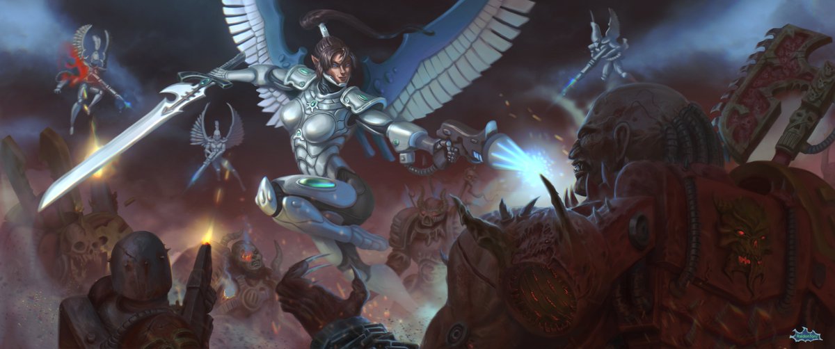 The Warhammer 40K commission I did a year ago

Since that time, I have learned a lot of new things, nevertheless, I have enjoyed a lot in the process of work. I like this kind of large-scale work :3