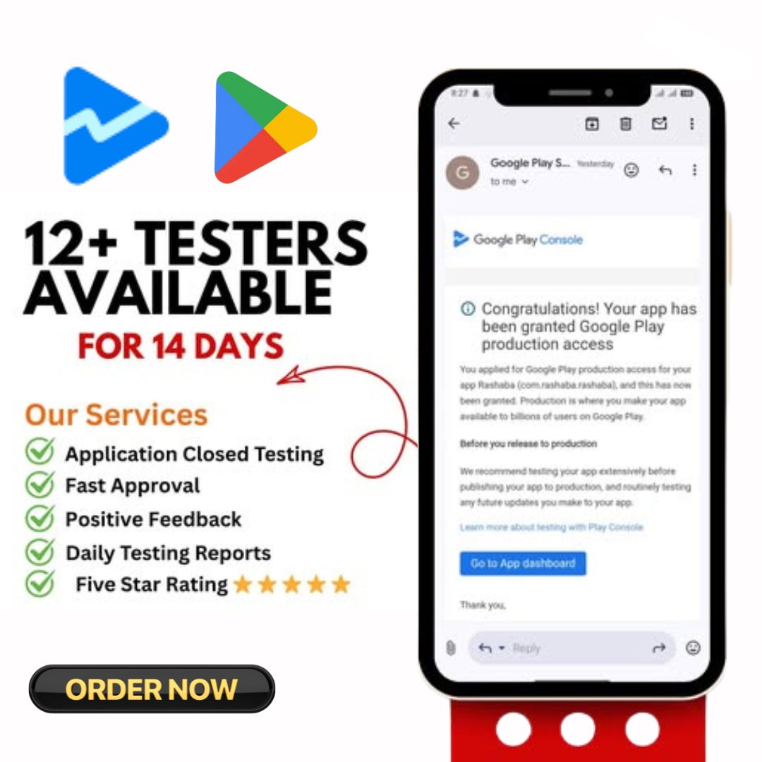 ParvinParu0's tweet image. Need #12realtesters to get your app approved on Google Play Console?
I provide 14 days of testing with 12 active Android users across multiple devices to ensure your app is bug-free and Play Store ready.

#apptesting #12testers #closedtesting

➡️Visit Now: fiverr.com/s/xX2bRvq
