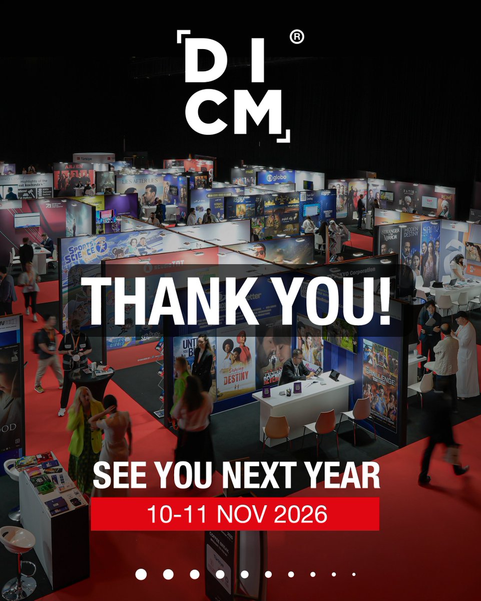 From all of us at Dubai International Content Market (DICM), thank you for making this year truly unforgettable!

We can’t wait to welcome you again for another remarkable edition! 
 #DICM2026
🗓️ 10–11 Nov 2026
📍 Madinat Jumeirah, Dubai

#DICM2025 #ContentMarket #MENA #Media