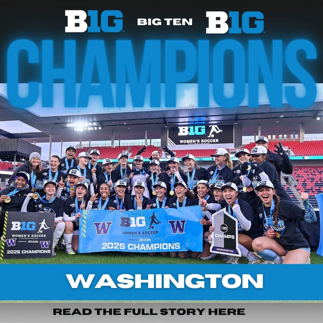 Washington Captures Big Ten Title in Emotional Penalty Shootout Win 

In a story seemingly written by fate, the 13th-ranked Washington Huskies women’s soccer team claimed the 2025 Big Ten Tournament Championshipon Sunday, defeating No. 9 Michigan State 4–1 in penalties at