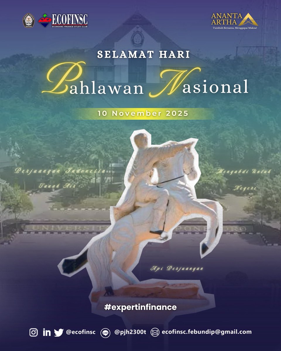 HARI PAHLAWAN 2025] 

Hai Sobat Finance!💸

Hari ini kita memperingati Hari Pahlawan, momentum untuk menghargai keberanian dan perjuangan mereka yang sudah membuka jalan bagi kita.
Semoga semangatnya terus hidup dalam langkah-langkah kecil yang kita lakukan setiap hari. 🇮🇩✨