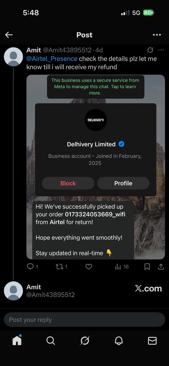 Amit43895512's tweet photo. @Airtel_Presence @_techibee U moron at airtel i have been posting for then 5 days but u people don’t give a shit about replying, i will go to court for the harassment u have given me, no reply nothing, been waiting for ur response still no update about refund or anything https://t.co/acSFMQUj3Z