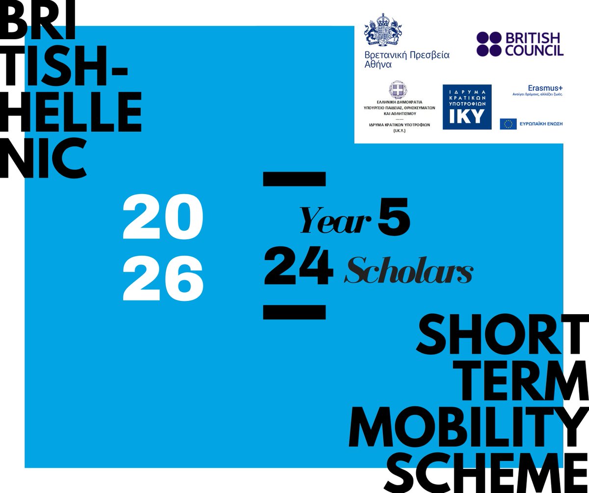 Οι αιτήσεις για το φετινό #UKGRMobilityScheme σε συνεργασία με το <a href="/BritishCouncil/">British Council</a> 🇬🇷 και το <a href="/IKY_Erasmusplus/">IKY</a> ΜΟΛΙΣ ΑΝΟΙΞΑΝ!

ℹ️ Μάθετε περισσότερα 👇
britishcouncil.gr/programmes/edu…

📅 Ημ/νια Λήξης Υποβολής Αιτήσεων: Παρασκευή 5 Δεκεμβρίου 2025 (23.00 ώρα 🇬🇷)