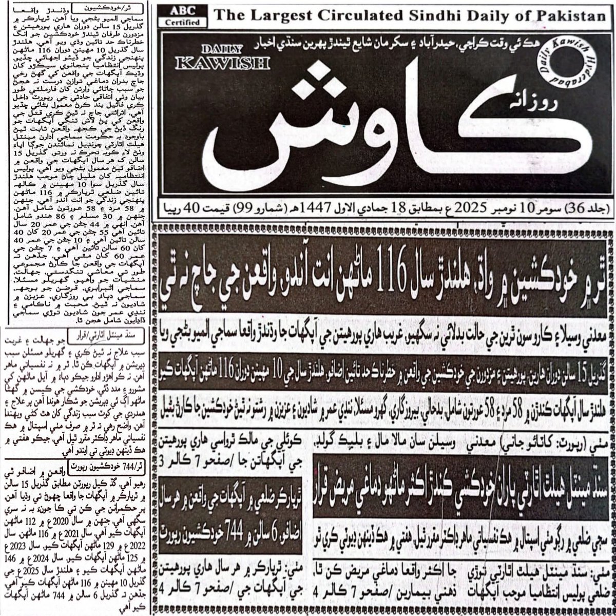 The rise in suicides in Thar is not just a statistic. It is a humanitarian emergency.

This year alone, 116 people ended their lives. Most of these cases pass without investigation, without support, without accountability. <a href="/BBhuttoZardari/">Bilawal Bhutto Zardari</a>

#Thar #HumanRights #EndSuicides
