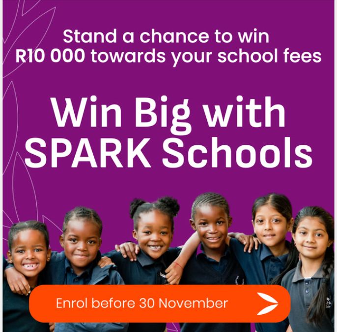 Win big with SPARK Schools!

Enrol now at SPARK Schools and you could stand a chance to WIN R10,000 towards 2026 school fees!

📌 To enter, simply enrol your child here 

Don't miss out on this incredible opportunity! T's and C's Apply.