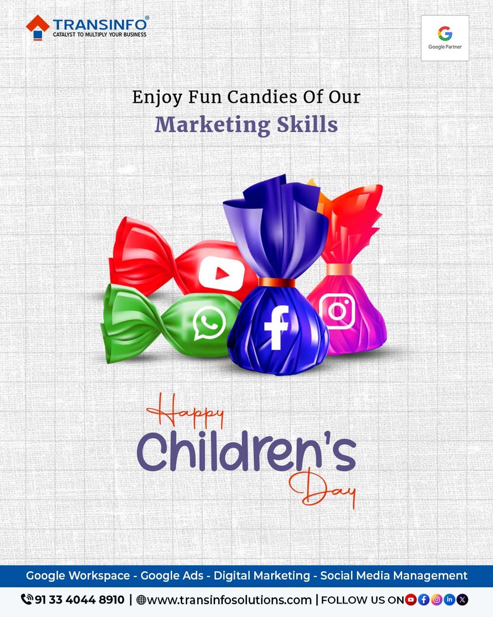 transinfosol's tweet image. Let’s revisit child-like emotions and have fun with some mindful marketing activities and see how the beneficial results will make your smile broader, heart warmer and business smarter. ✌
#HappyChildrensDay

#TransinfoSolutions #Transinfo #ChildrensDay2025 #ChildhoodMemories😊