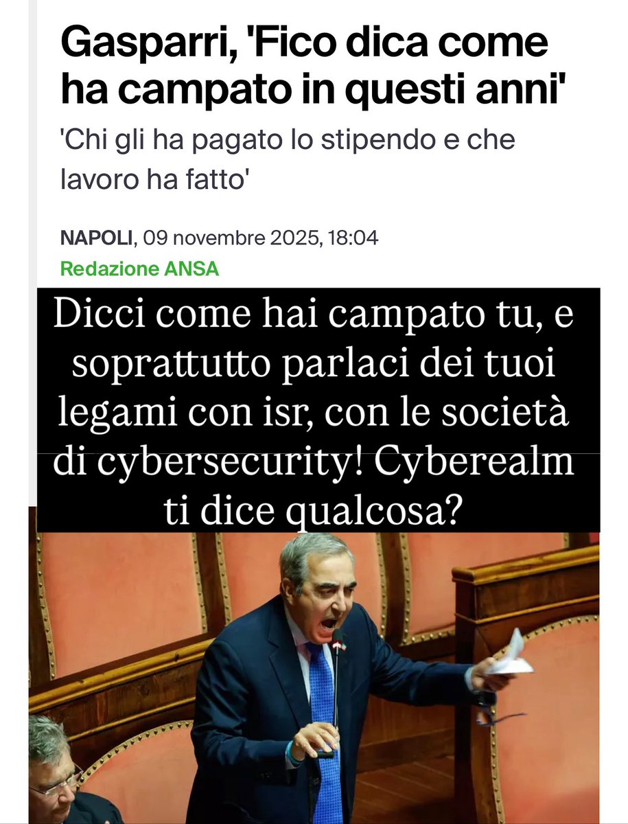 Gasparri chiede a fico come ha campato in questi anni. 
Gasparri...
🤣🤣🤣🤣🤣🤣🤣