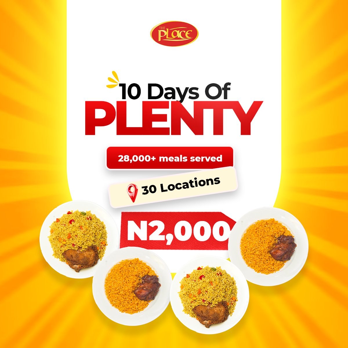theplacefood_ng's tweet photo. 10 days into November and we’re grateful 🙏

28,000+ meals served and counting; drop a heart if you’ve enjoyed this.

#Just2K #grateful https://t.co/toTyMNEPr6