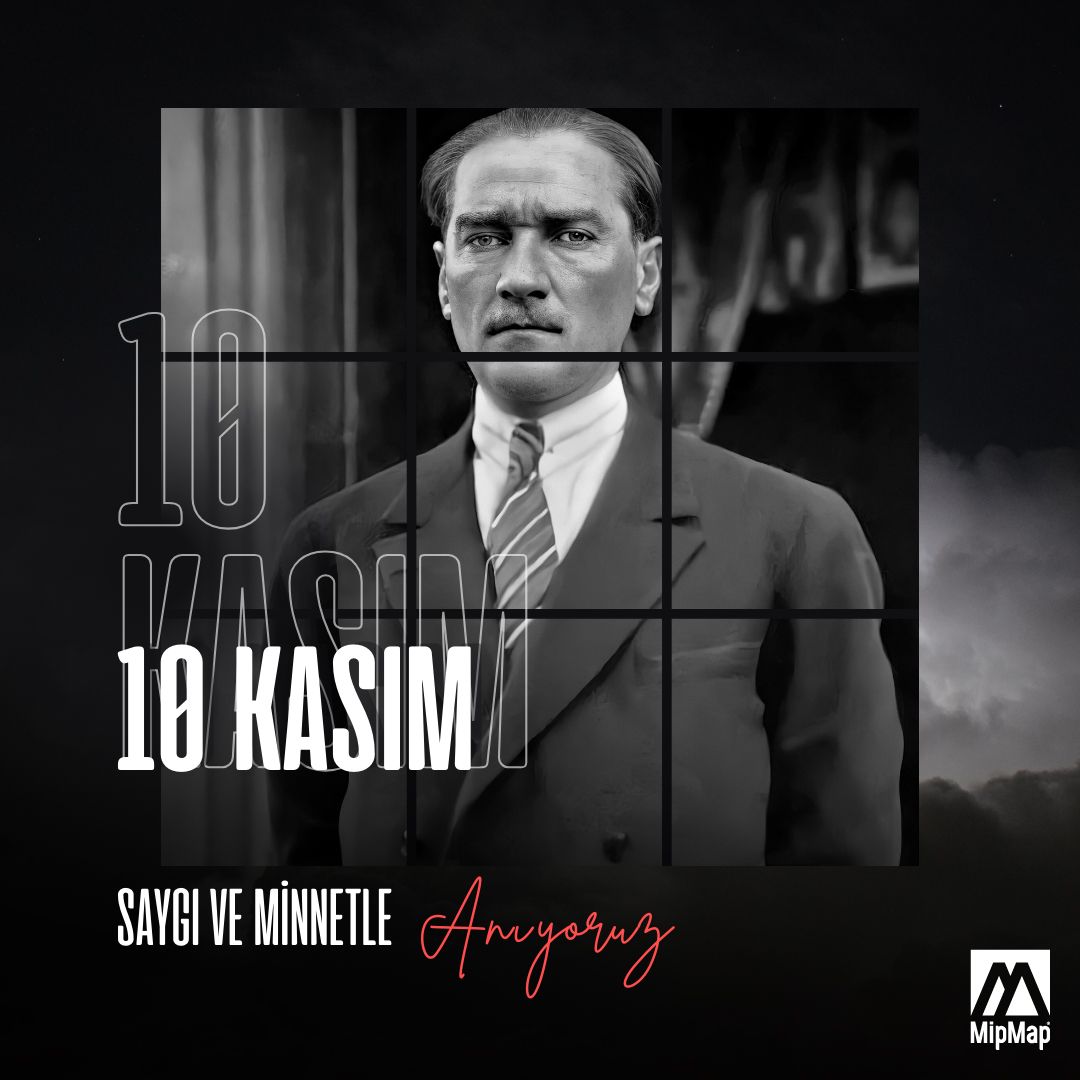 MipMapTech's tweet image. Bugün, Cumhuriyetimizin kurucusu Gazi Mustafa Kemal Atatürk&apos;ü saygı, şükran ve özlemle anıyoruz.
Türkiye Cumhuriyeti&apos;nin gelişmesi için çalışmaya devam edeceğiz. Onun izinden giderek modern medeniyet düzeyine ulaşma hedefimizi sürdüreceğiz.
#10Kasım #Atatürk #MustafaKemalAtatürk