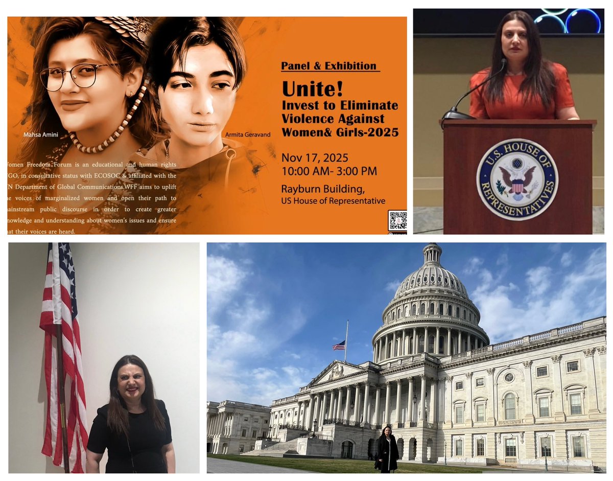 I’m heading back to #WashingtonDC next week to speak at the U.S. House of Representatives 

Let’s unite to stop violence against women and girls! Join me at the <a href="/WFF_Women/">Women’s Freedom Forum</a>  as we rally together ahead of #16DaysOfActivism. We must stand firm against the Iranian regime re #VAWG