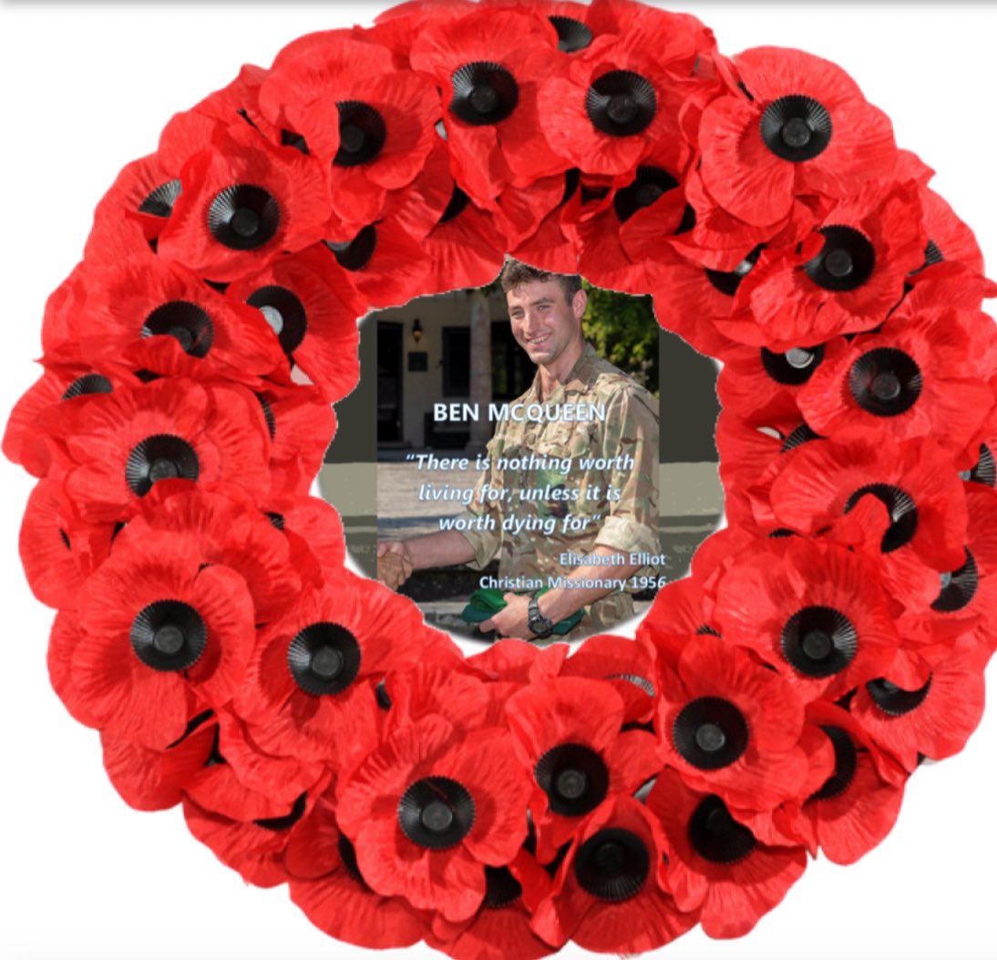 We laid a wreath on the memorial in RM Hamworthy yesterday to remember our son Ben who died serving his country in 2018. My wife found the Elisabeth Elliot quote helpful:
“There is nothing worth living for, unless it is worth dying for.” 
#RemembranceDay #RoyalMarine #Grief