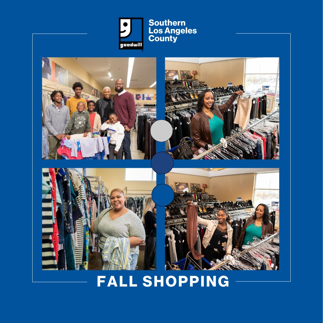 ThinkGoodwill's tweet image. 🍂 Crisp days call for cozy fits, and Goodwill Southern Los Angeles County has you covered! 🧥👖 From sweatshirts to jeans, hoodies, and more, we’ve got everything you need to refresh your autumn wardrobe.

 Find your nearest Goodwill store: thinkgood.org/shop