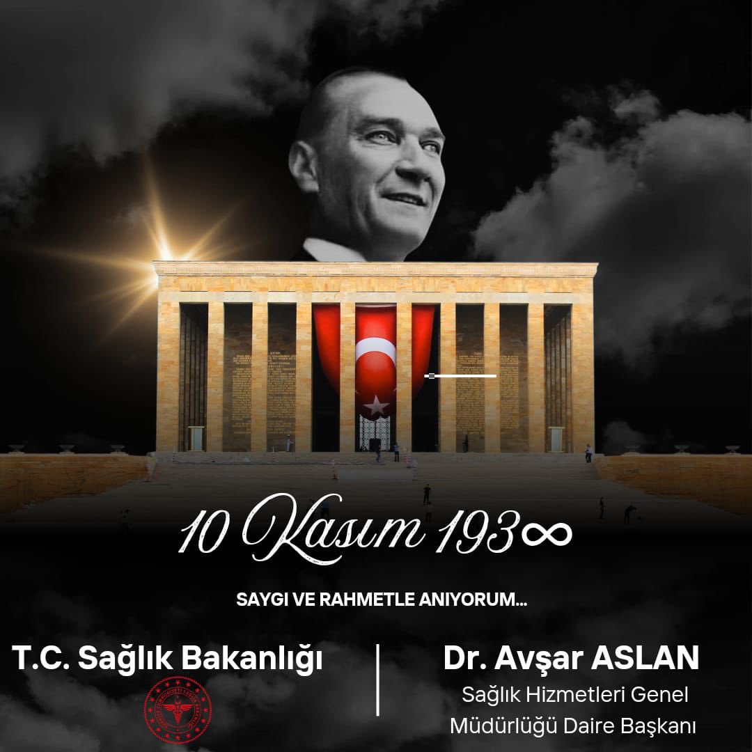 Millî Mücadele’nin Başkomutanı, Cumhuriyetimizin kurucusu Gazi Mustafa Kemal Atatürk’ü ebediyete irtihalinin 87’inci yıl dönümünde rahmetle yâd ediyorum.🇹🇷

#atatürk #10kasım #cumhuriyet #anıtkabir #ankara #kayseri #shgm #sağlıkbakanlığı