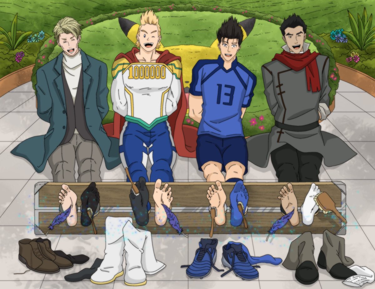 A new Commission; of: mine’s, (to be sure); featuring — Messrs. Kento Nanami; Mirio Togata; Baro Shoei; &amp;, Mako; — (by-&amp;-by); being: tickled, (I declare). 😘 #JujutsuKaisen #bluelock #avatar #LegendOfKorra #MHA #MyHeroAcadamia #BNHA #BokuNoHeroAcademia