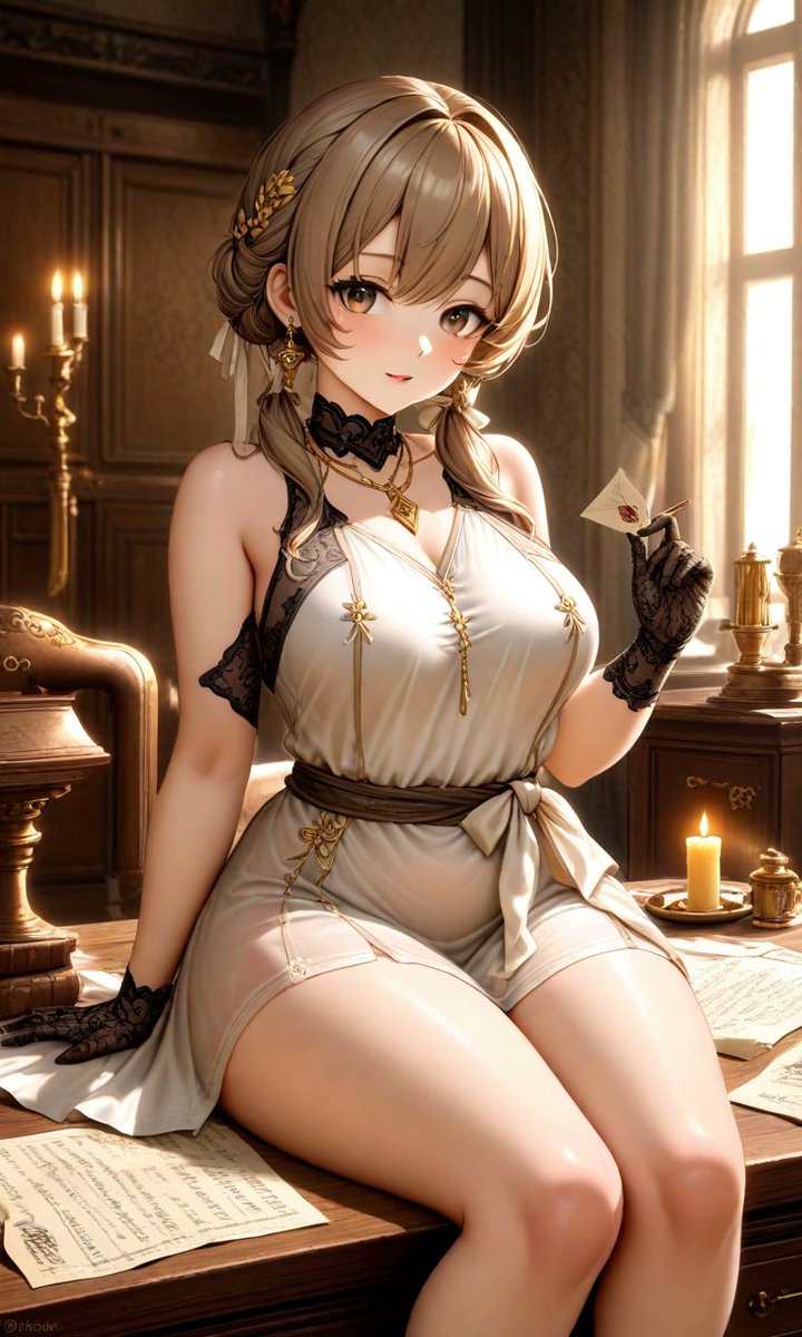 Stoker178's tweet image. Faded Letters: The Memory of Bready

#Bready #NIKKE #GoddessofVictory #GoddessofVictoryNikke #VintageElegance #IvoryChiffon #WrittenWhispers #GoldenCandlelight #OldLetters #ForgottenWords #TimelessSoftness #SepiaMood #InkAndMemory #QuietMelancholy #Pixai #Pixaiart #AI