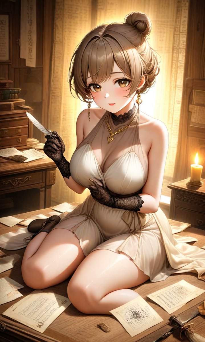 Stoker178's tweet image. Faded Letters: The Memory of Bready

#Bready #NIKKE #GoddessofVictory #GoddessofVictoryNikke #VintageElegance #IvoryChiffon #WrittenWhispers #GoldenCandlelight #OldLetters #ForgottenWords #TimelessSoftness #SepiaMood #InkAndMemory #QuietMelancholy #Pixai #Pixaiart #AI