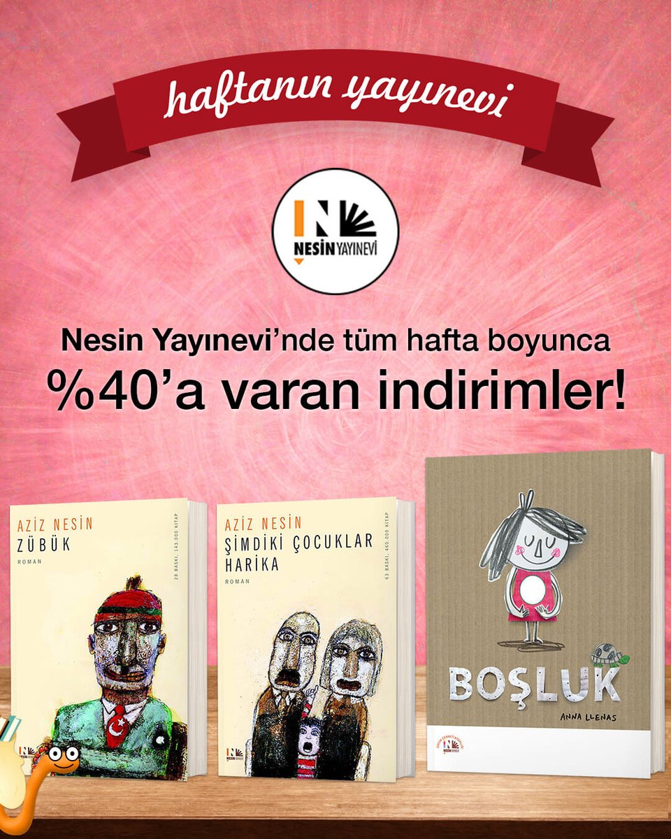 📚 Nesin Yayınevi'nde tüm hafta boyunca %40'a varan indirimler Kitapkurtlarını bekliyor 💥
bit.ly/4qRnPL8
#KitapYurdu #NesinYayınevi #KitapKurtları
