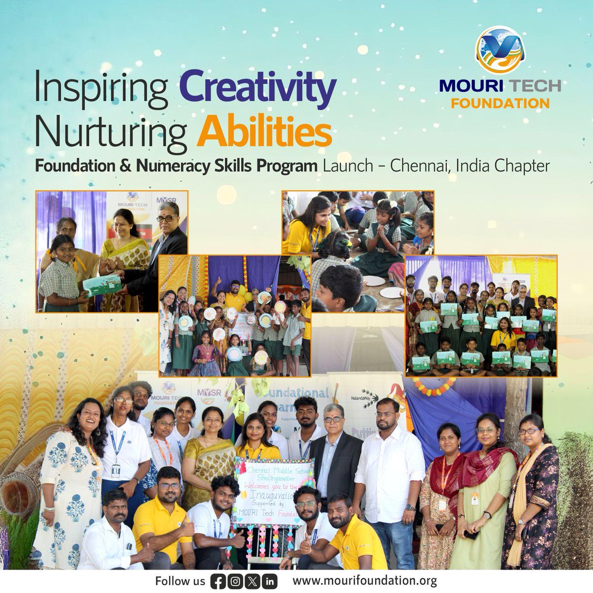 MouriFoundation's tweet photo. MOURI Tech Foundation recently launched the Foundation &amp; Numeracy Skills Project at Chennai as part of our ongoing School Intervention Program.
The launch was joined by Mr. Ravikrishnan B (Director, Hummingbird Education Ltd.) and our Chennai volunteers.
#MOURITechFoundation https://t.co/UKvExILoI5