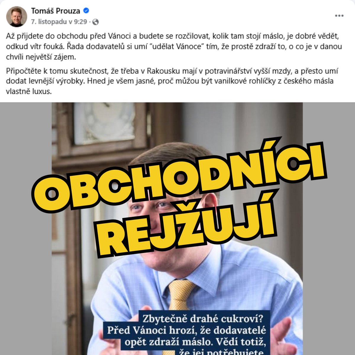 Kdo může za drahé máslo v obchodech? Data jsou neúprosná. Tvrzení, že ceny tlačí výrobci, se rozplývá jako máslo na horké pánvi. Podle oficiálních čísel ČSÚ cenu másla vyhnaly nahoru obchodní řetězce. Zatímco producenti zdražili máslo ze srpna na září jen o 1,32 Kč/kg,