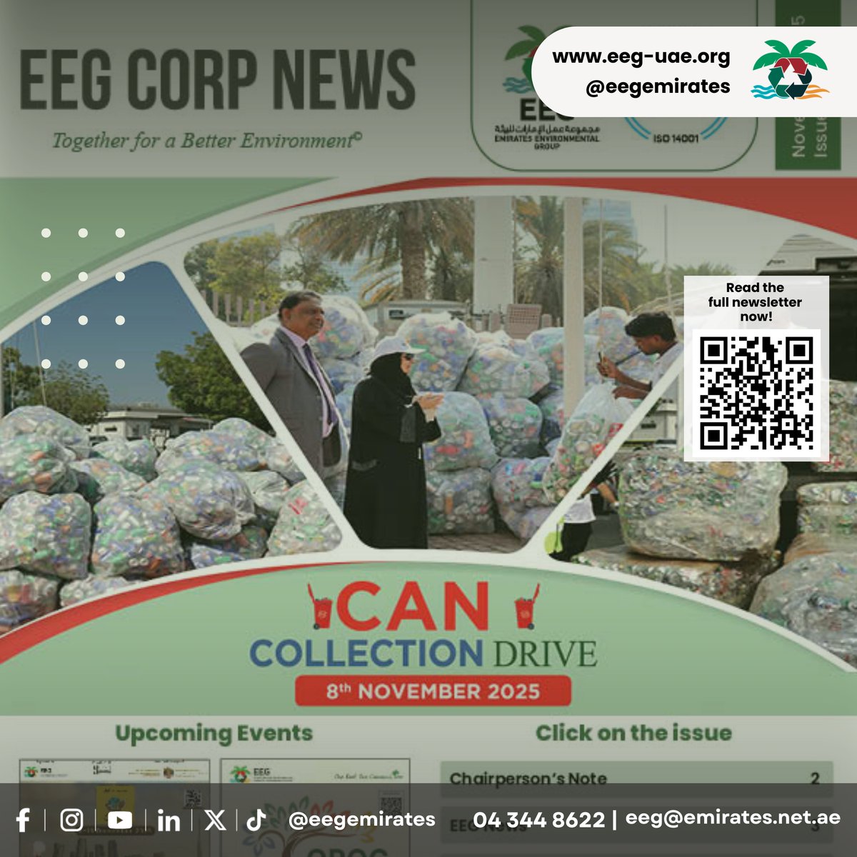 Stay tuned to sustainability in action! 🌿

Our October Newsletter is out — packed with recycling milestones, community achievements &amp; EEG’s latest green initiatives.

Dive into highlights from drives, programmes &amp; upcoming campaigns!

Read more: eeg-uae.org/newsletters/