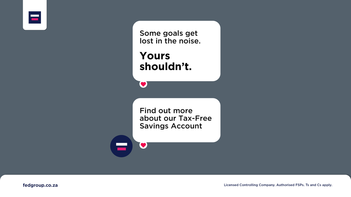 #MotivationalMonday - Are your TFSA contributions on track?

Fedgroup offers stability, transparency, and market-beating returns. Simple. Steady. Effective.
fedgroup.co.za/investments/ta… 
#TFSA #Fedgroup #InvestDifferently
