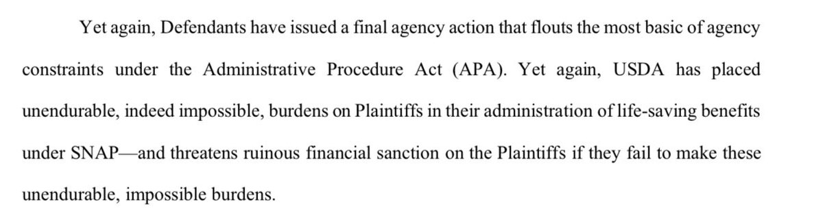 chrisgeidner's tweet image. NEW: Following the Trump administration’s weekend actions, the states suing over the SNAP benefits went back to court in Massachusetts on Sunday night, seeking a TRO to block the admin from acting on its penalty threats to states making full payments. storage.courtlistener.com/recap/gov.usco…