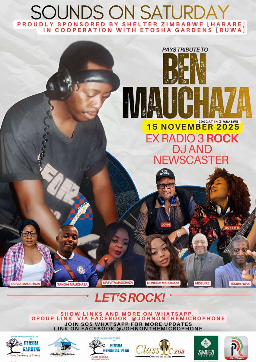 We are paying tribute to BEN MAUCHAZA  this Saturday on Sounds On Saturdays
