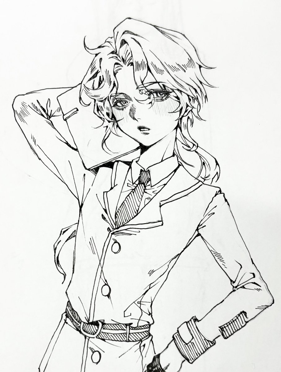 mingribei's tweet image. 手描き！
親友のOCです！
🖐️✍️ #OC
#イラスト　#今月描いた絵を晒そう　#OC