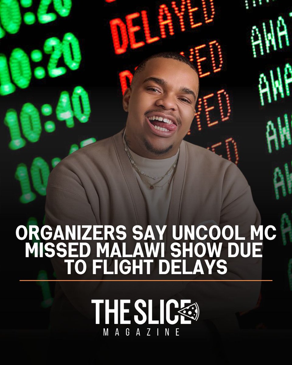 slicemagazine's tweet image. One of the organizers of the Uncool MC show says the South African artist didn’t perform as planned last night because he couldn’t make it to Malawi after his flight from Windhoek was delayed, causing him to miss his connecting flight from South Africa.

“Uncool was on time at…