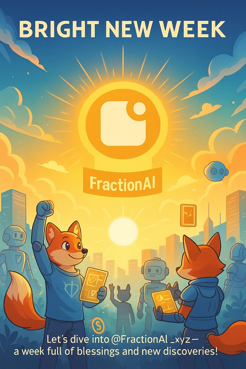 Happy new week, Fam! ☀️
This week is going to be full of blessings and opportunities ✨

Let’s dive deeper into <a href="/FractionAI_xyz/">Fraction AI</a> 🤖
and hopefully get more exciting updates about <a href="/FOXX_NFT/">FOXX</a> 🦊💎

Stay positive, stay curious, and let’s make it a great week ahead! 💪🚀