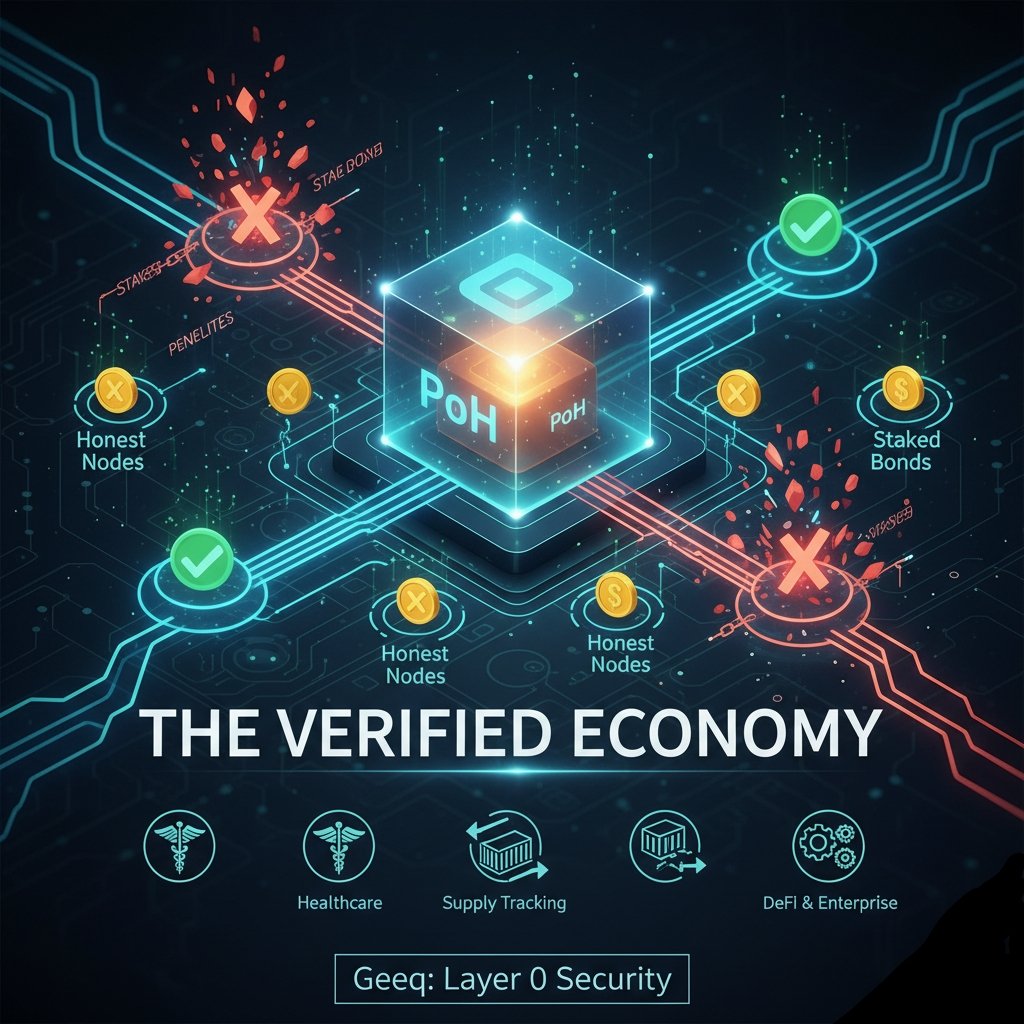 Proof of Honesty (PoH) let users verify node honesty via a simple client tool. 

Nodes follow ledger rules? Good ✅
Cheat? Caught &amp; penalized ❌

Leaderless design = no single point failures.  

PoH is coalition proof: honesty pays, cheating costs. Nodes stake bonds, lost if they