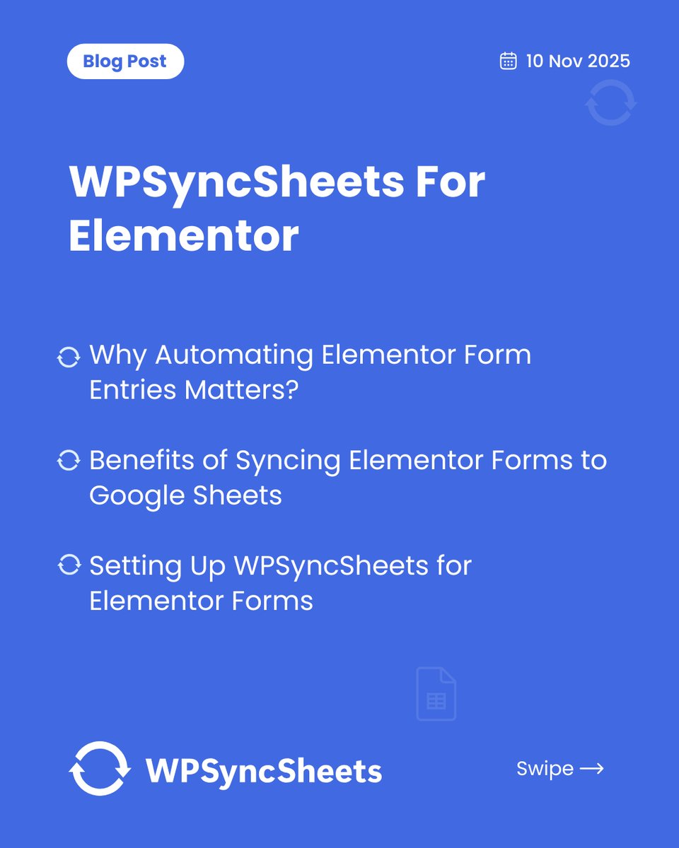 wpsyncsheets's tweet image. Boost Your Workflow: Automatically Collect and Organize Elementor Form Entries in Google Sheets

✅ Why Automating Elementor Form Entries Matters?
✅ Real-World Example
✅ Conclusion
✅ FAQs

🌍 wpsyncsheets.com/boost-workflow…

#wpsyncsheets #Elementor #Entries #googlesheet