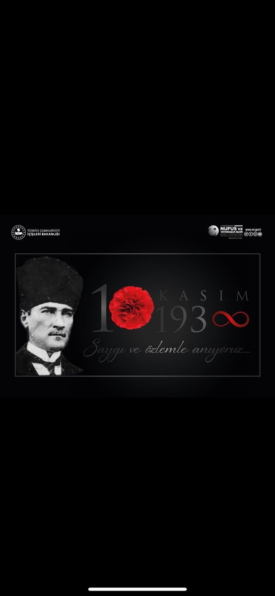 Cumhuriyetimizin Kurucusu Gazi Mustafa Kemal Atatürk'ü aramızdan ayrılışının 87. yılında saygı, sevgi ve özlemle anıyoruz. 🇹🇷