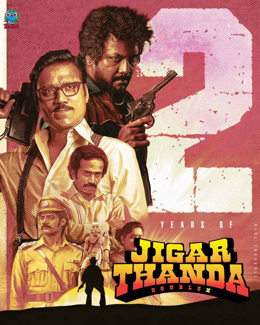 BlueThakkali's tweet image. 2 Years of #JigarthandaDoubleX! 🎬🔥
Still can’t get over this mass + class sambavam from #KarthikSubbaraj — #SJSurya’s vera level acting, #RaghavaLawrence’s power-packed performance 

#2YearsOfJigarthandaDoubleX  #TamilCinema