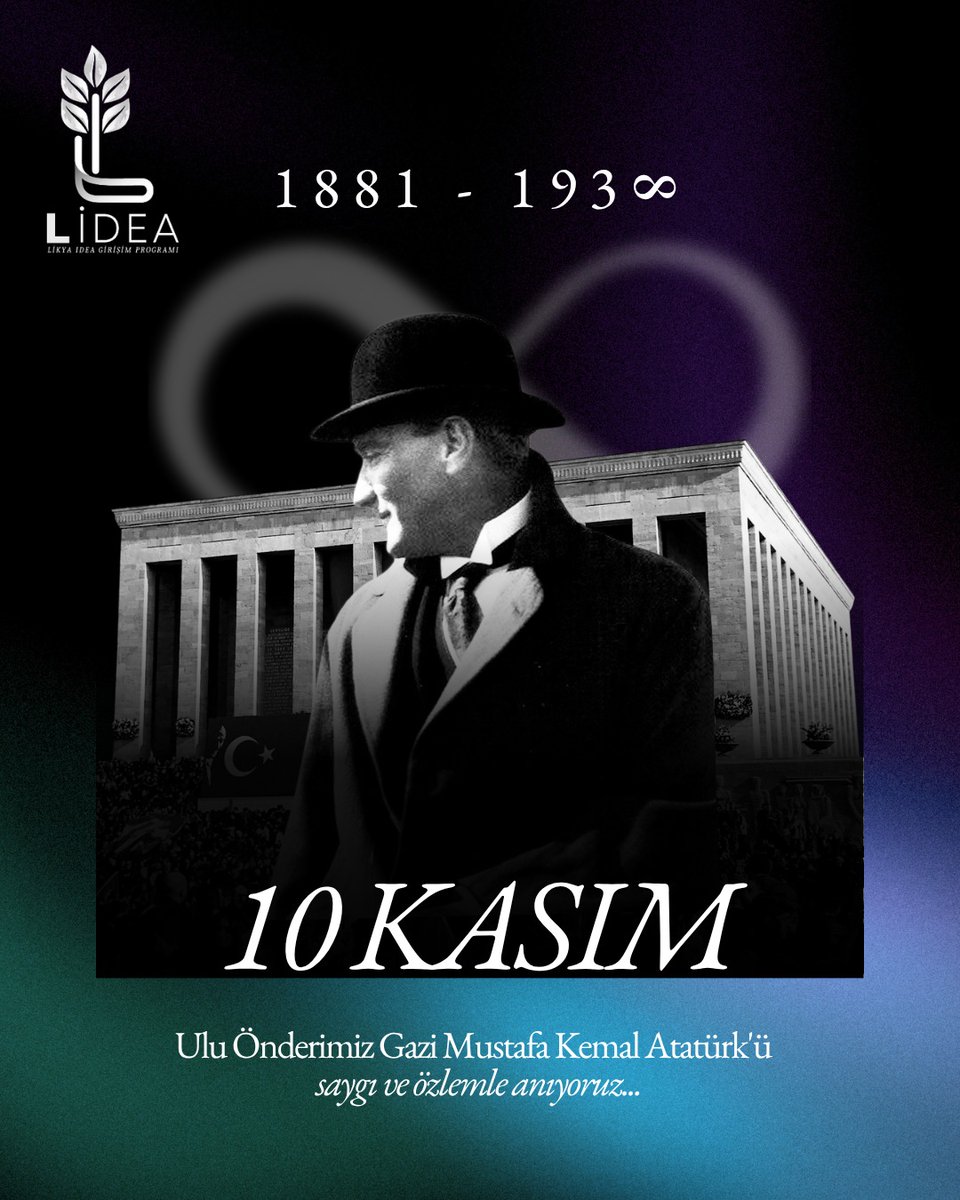 Büyük Önder Gazi Mustafa Kemal Atatürk'ün "En büyük eserim" dediği Türkiye Cumhuriyeti'ni ilelebet yaşatma azim ve kararlılığıyla, kendisini vefat yıl dönümünde saygı ve minnetle anıyoruz.

#10Kasım1938