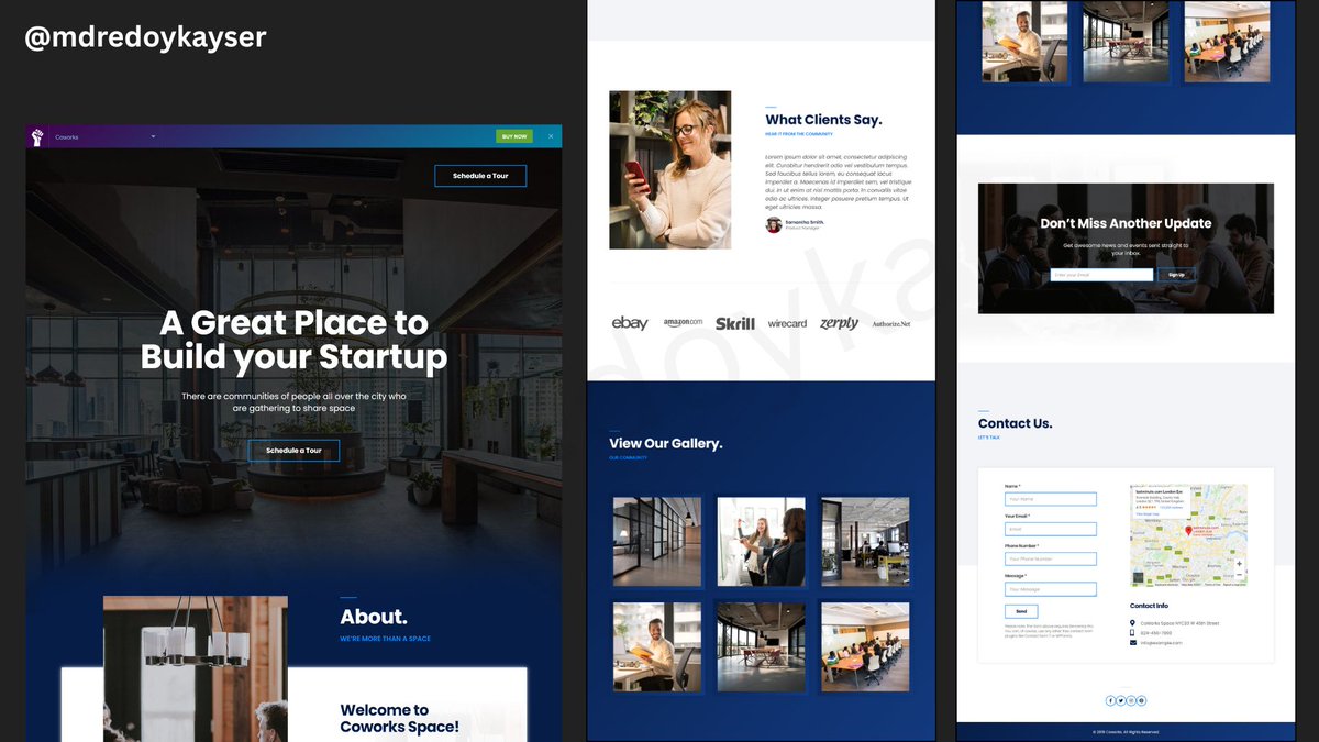 Mdredoy32813729's tweet image. 🔸🔶Completed another project - Coworks
CMS – WordPress
No. of Pages – 6+
Business Type – Coworking
Client’s Location – United States

Check out my Services - fiverr.com/s/38pkRyY

#NewProject #mdredoykayser #webxpanda #clinetproject #webproject #websitedesign #customwebsite