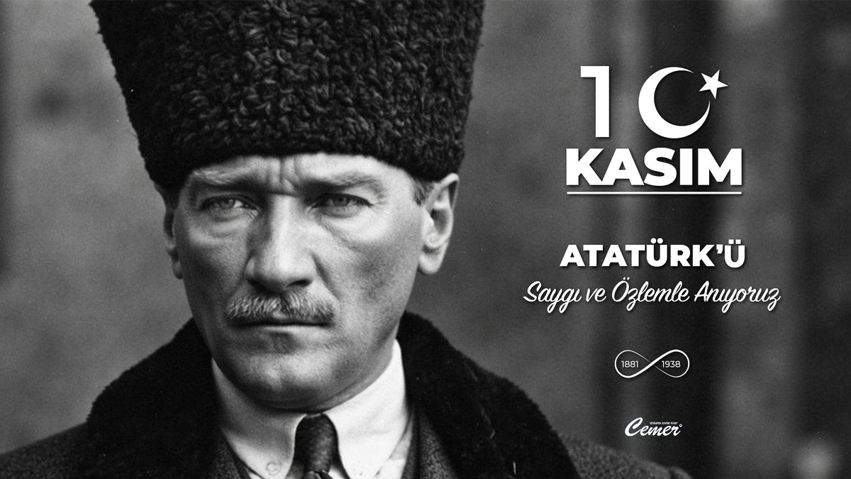 Ulu önderimiz Mustafa Kemal Atatürk’ü saygı, sevgi ve minnetle anıyoruz. 🖤 ♾️ 

#10Kasım #MustafaKemalAtatürk #Atatürk