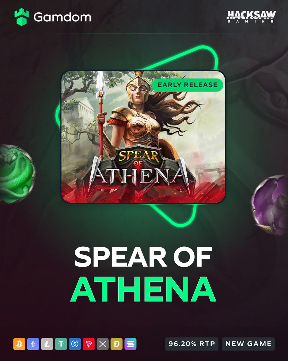 GamdomIND's tweet image. ✨ Early Access: Spear of Athena by Hacksaw Gaming! ✨

Athena aur uske chamakdar aankhon wale owl ke saath reels par adventure shuru karo — sirf Gamdom par! 🏛

Yahan milenge battles, mythical symbols, aur huge wins — apni bet ka 15,000x tak! 🎰

@GamdomIND

ko follow karo &amp;amp; is…