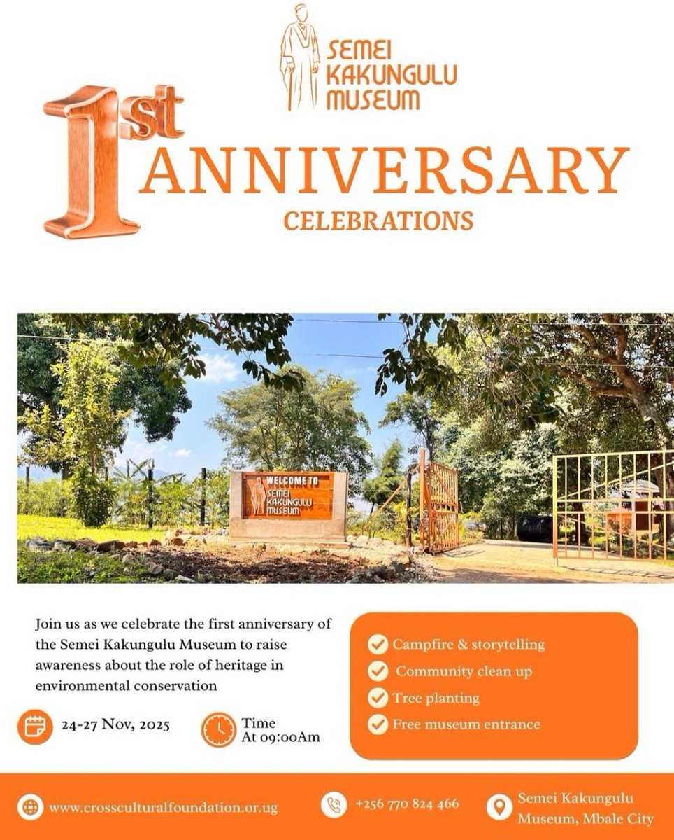 CCFU_NGO's tweet photo. Join us to celebrate history, beauty and nature from 24th to 27th November, 2025 at @KakunguluMuseum in Mbale city.@BritishCouncil @MbaleCityRotary @MbalecityTv @mbaleresort @MbaleHeroes1960 @MNYPA1 https://t.co/NdjOVfFECi
