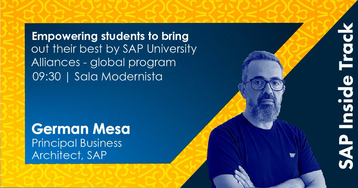 sitbarcelona's tweet image. Meet the speakers of #SITBCN 2025:
German Mesa
Principal Business Architect #SAP, Empowering students through SAP University Alliances.