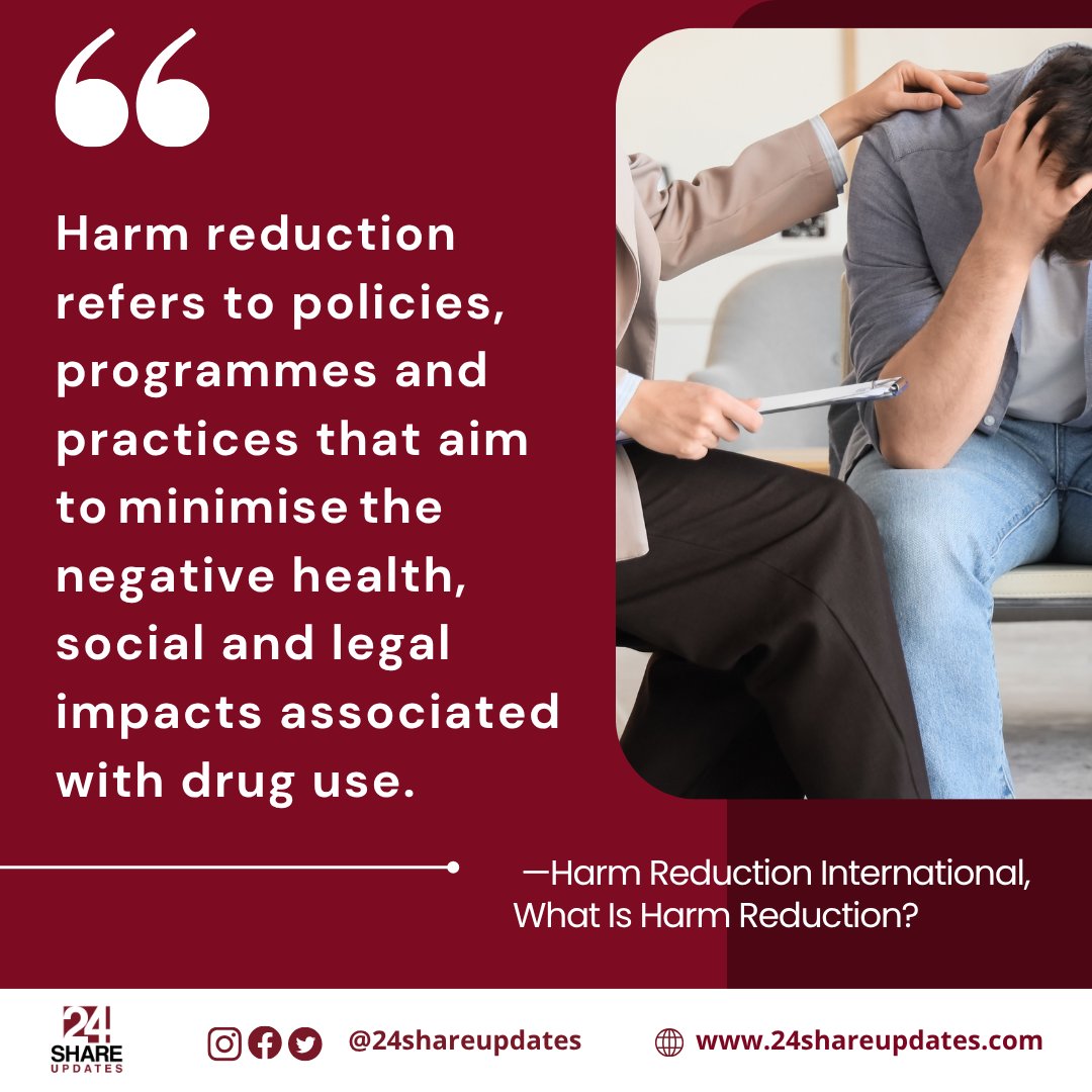 24shareupdates's tweet image. Harm reduction is about practical care—minimising health, social, and legal harms linked to drug use (Source: Harm Reduction International).
Explore more at 24SHARE updates: 24shareupdates.com

#HarmReduction  #SupportNotStigma #PublicHealth #CompassionatePolicy #24SHARE