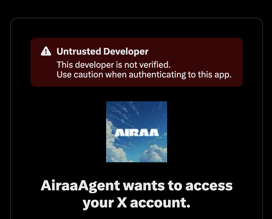 if you are trying to sign in on <a href="/AiraaAgent/">AIRAA HQ 🌾</a>, you might see this message.

its because X introduced a breaking change that has affected thousands of apps using their primary OAuth instead of third-party services.

we are waiting for a update from their end, until then, everything