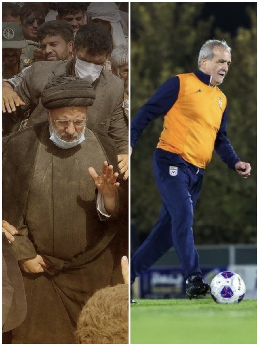 هر دو رئیس جمهورمون ورزشکارند!
یکی فوتبال رو انتخاب کرد ، یکی پیاده روی و خستگی زیاد برای مردم رو...

این کجا و اون کجا؟ 💔