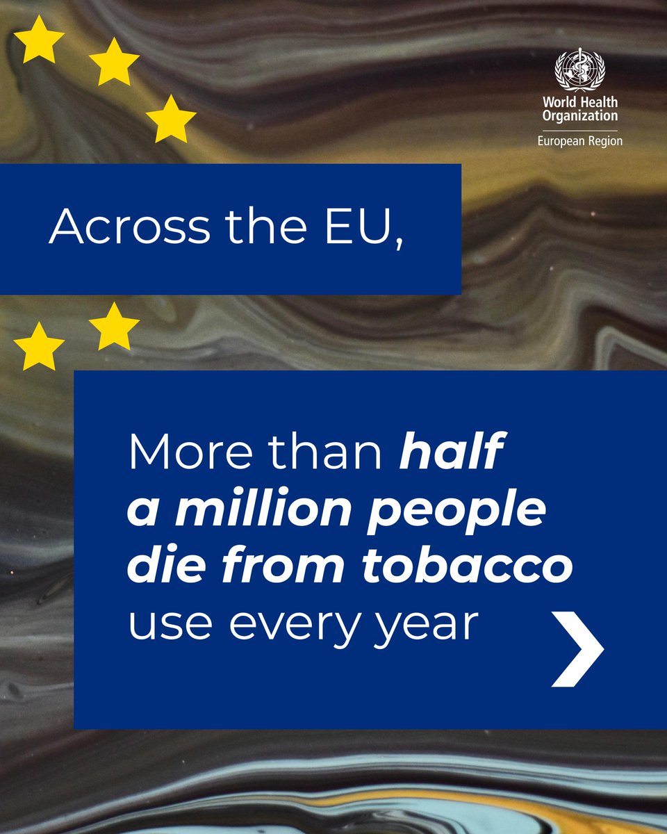 WHO_Europe's tweet image. 🚭 20 years of the #FCTC implementation in the #EU: progress achieved, but tobacco still kills half a million people yearly, and almost 80,000 of them die from second-hand smoke. 

Learn more in WHO/Europe’s new report: bit.ly/4hP0rdc