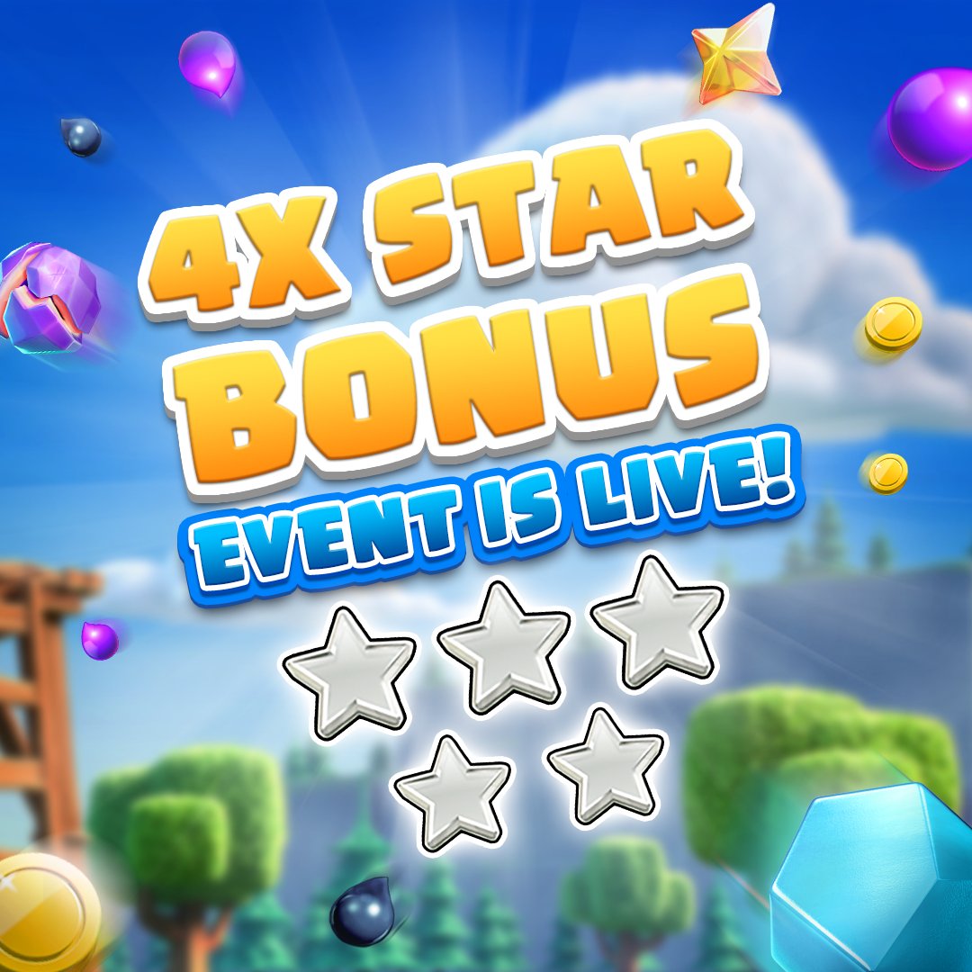 Hammer Jam is in full swing: 50% off upgrade cost and half time to complete them… But wait, there’s more!
A 4x Star Bonus event is live to help you get your gains to the next level! 💥